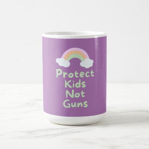 Caneca De Café Proteger Crianças Não Armas Arte Palavra