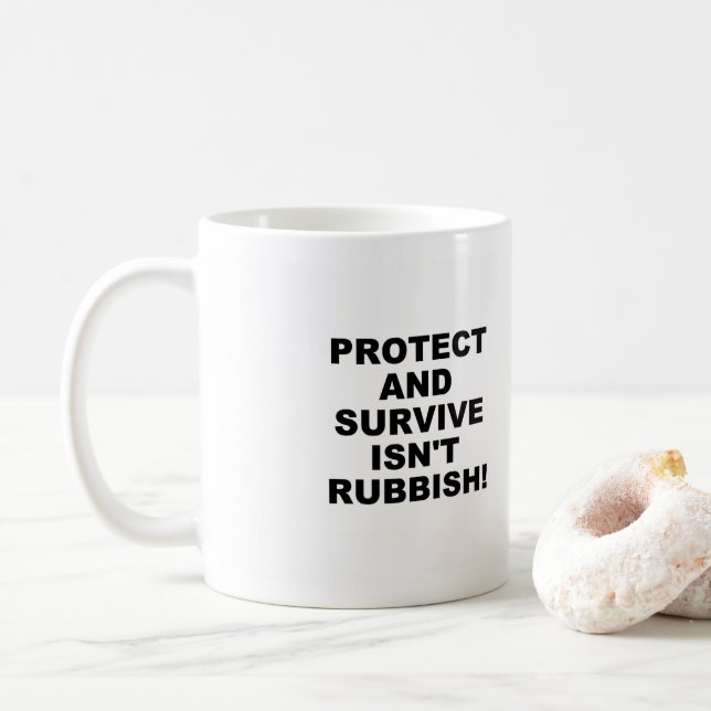 Caneca De Café Proteger e Sobreviver Mug (Com Donut)