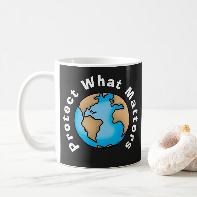 Caneca De Café Proteger o que Importa Eco Terra Design (Com Donut)