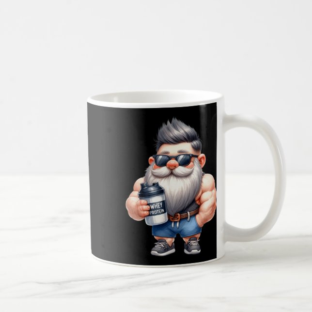 Caneca De Café Proteína De Soro De Soro Pai Funny Bodybuilder Grá (Direita)