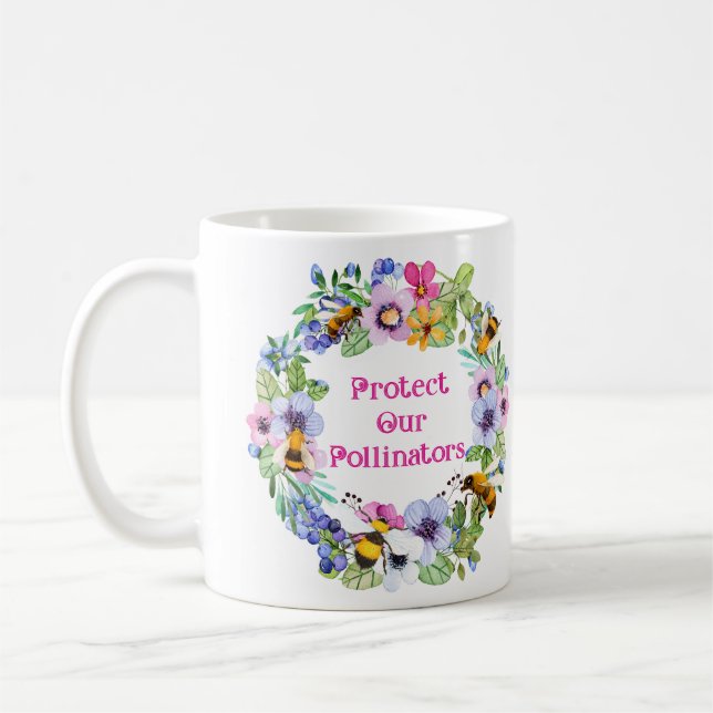 Caneca De Café Proteja nossas flores de abelhas polinizadoras (Esquerda)