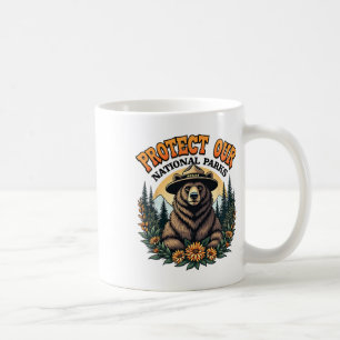 Caneca De Café Proteja Nossos Parques Nacionais Contra o Urso Alt