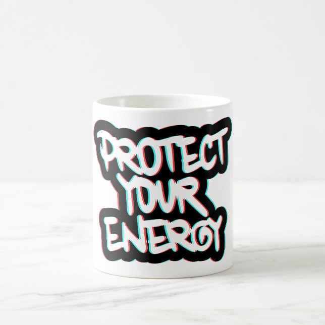 Caneca De Café Proteja sua energia 1 (Centro)