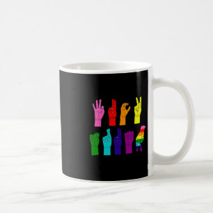 Caneca De Café Protesto LGBTQ+ em Língua de Sinais Americana Anti