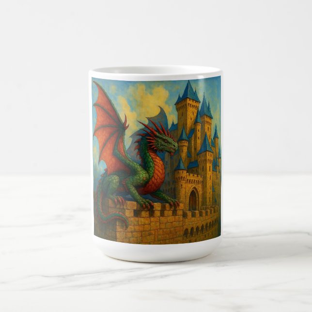 Caneca De Café Protetor do Castelo do Dragão Medieval (Centro)
