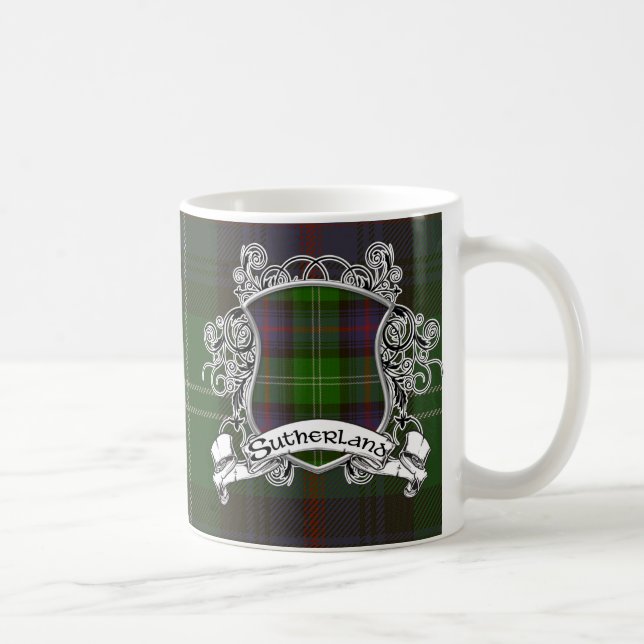 Caneca De Café Protetor do Tartan de Sutherland (Direita)