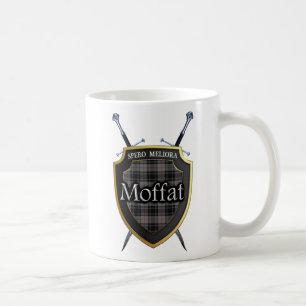 Caneca De Café Protetor e espadas do Tartan de Moffat do clã