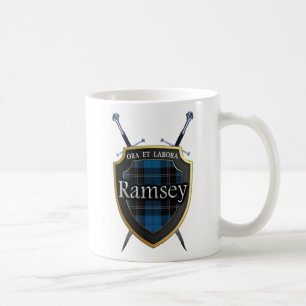 Caneca De Café Protetor e espadas do Tartan de Ramsey Ramsay do