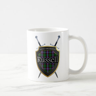 Caneca De Café Protetor & espadas escoceses do Tartan de Russell
