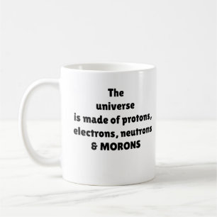 Caneca De Café Prótons Elétrons Nêutrons & Otários Humor Científi