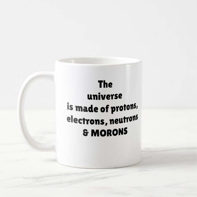 Caneca De Café Prótons Elétrons Nêutrons & Otários Humor Científi (Esquerda)