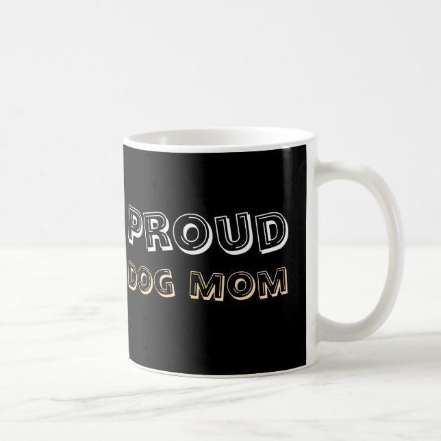 Caneca De Café Proud Dog Mom Paw Print Minimal Design (Direita)