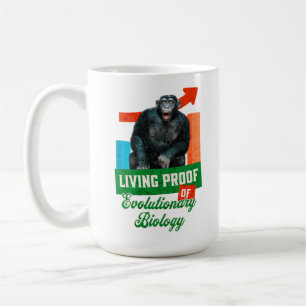 Caneca De Café Prova viva da Biologia Evolutiva Chimp Engraçado
