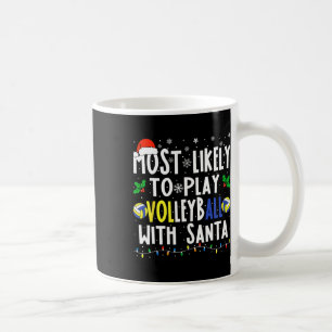 Caneca De Café Provável Jogar Voleibol Com Vol De Natal De Papais