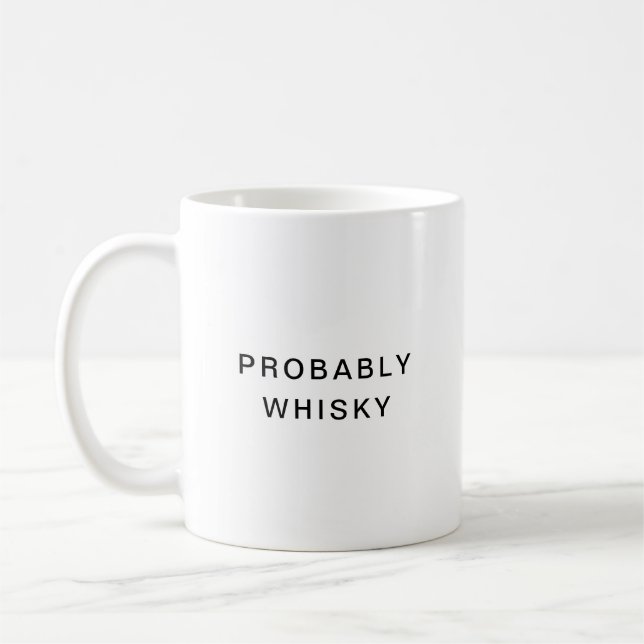Caneca De Café Provavelmente Whisky Engraçado Typografia Café Mug (Esquerda)