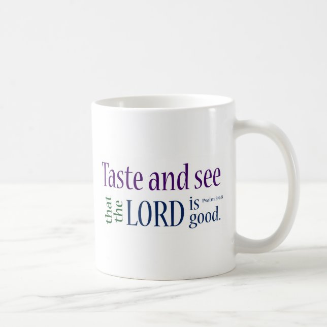 Caneca De Café Prove e veja… 34:8 do salmo (Direita)