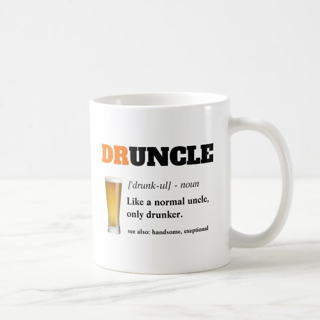 Caneca De Café Provérbio engraçado - tio engraçado de Druncle (Direita)