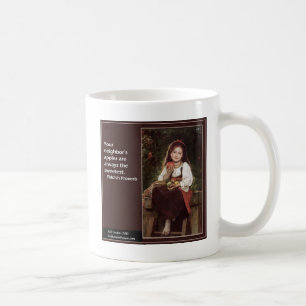 Caneca De Café Provérbio Yiddish Sobre Maçãs & Gráfico