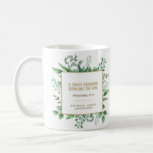 Caneca De Café Provérbios 27:9 Um doce presente personalizado de
