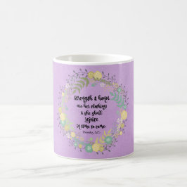Caneca De Café Provérbios 31 Força e Bíblia honesta Verso