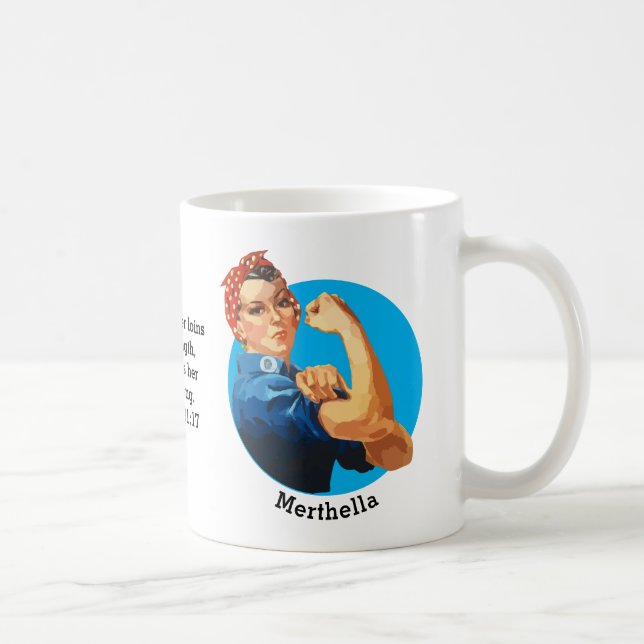 Caneca De Café Provérbios 31 ROSIE RIVETER Personalizado (Direita)