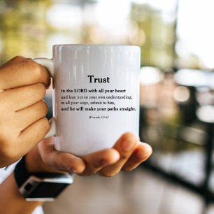 Caneca De Café Provérbios 3:5-6 11:13 Bíblia cristã Verso