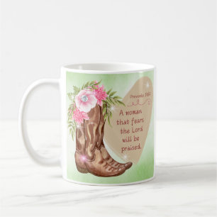 Caneca De Café Proverbs 31:30 Mulher Louvada que teme o Senhor