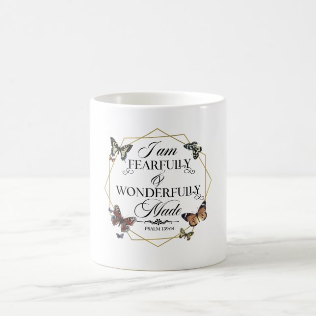 Caneca De Café Psalm 139 14 Citação Versa da Bíblia Cristã (Centro)