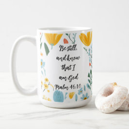 Caneca De Café Psalm 46:10 Floral Coffee Mug