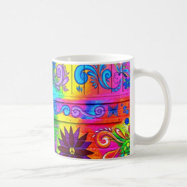 caneca de café psicadélico do hippie (Direita)