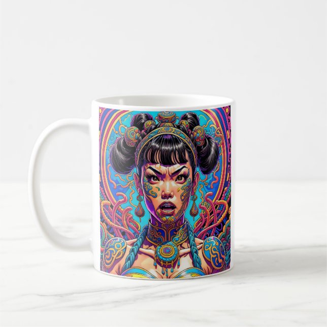Caneca De Café Psicodélico diga o quê! Arte (Esquerda)