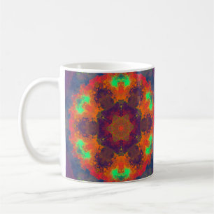 Caneca De Café Psicodélico Hippie Roxo Laranja e Verde