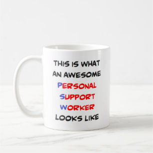 Caneca De Café psw, trabalhador de serviços pessoais, incrível