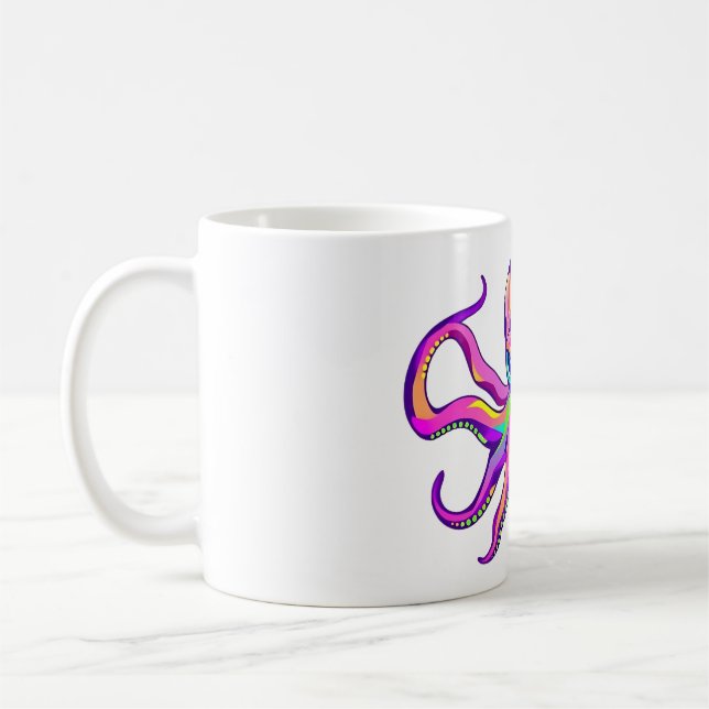 Caneca De Café Psychedelic Octopus Head Design (Esquerda)