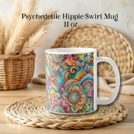 Caneca De Café Psychedellic Hippie Swirl Mug