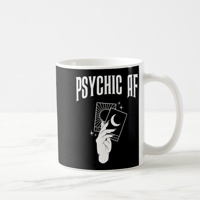 Caneca De Café Psychic Af Funny New Age Occult Tarot Clairvoyant  (Direita)