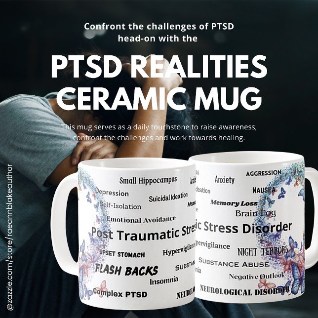 Caneca De Café PTSD Realidades Conscientizando a Cama Cerâmica (Criador carregado)