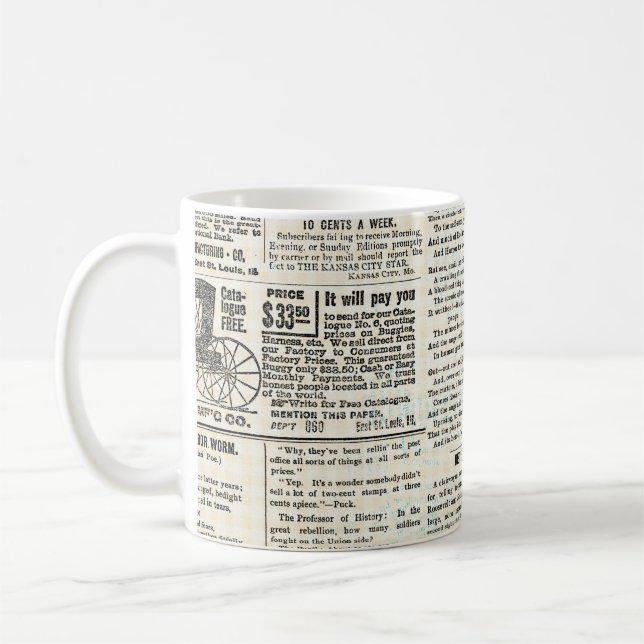 Caneca De Café Publicidade de jornal Vintage (Esquerda)
