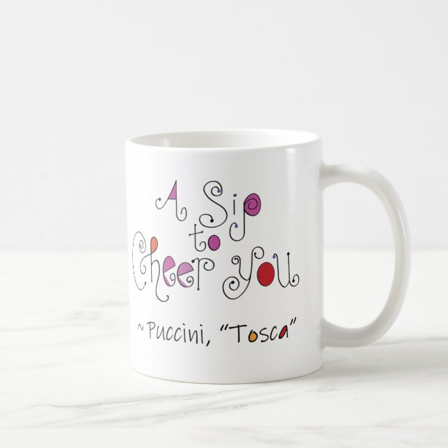 Caneca De Café Puccini Tosca Opera Cotação Inglês (Direita)