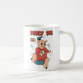 Caneca de café Pudgy do porco (11 onças. tamanho)