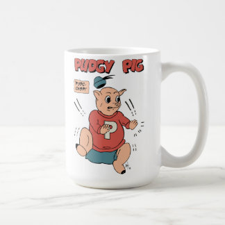 Caneca de café Pudgy do porco (15 onças. tamanho)