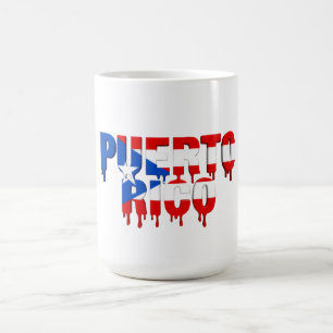 Caneca De Café Puerto Rico Drip Desenho de Bandeira Caribenha