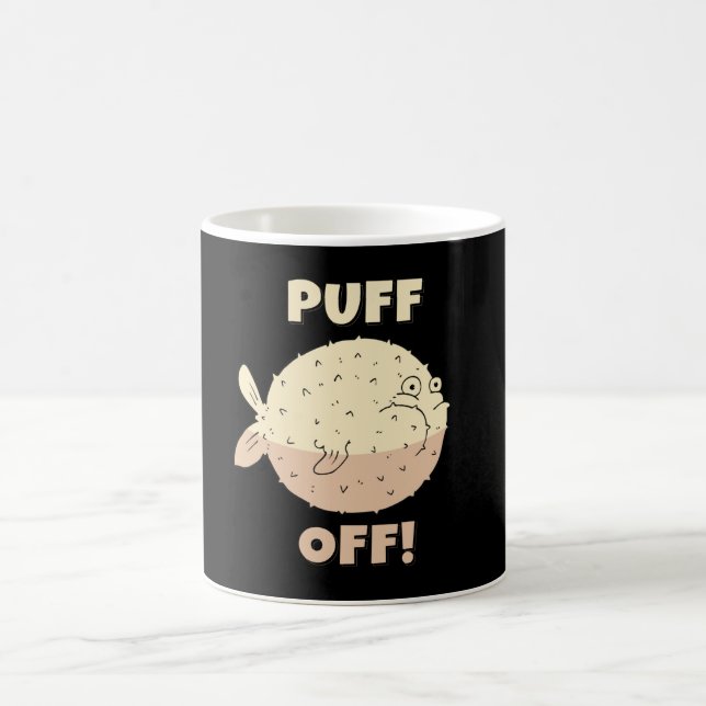 Caneca De Café Puff Off Puffer Fish Sea (Centro)