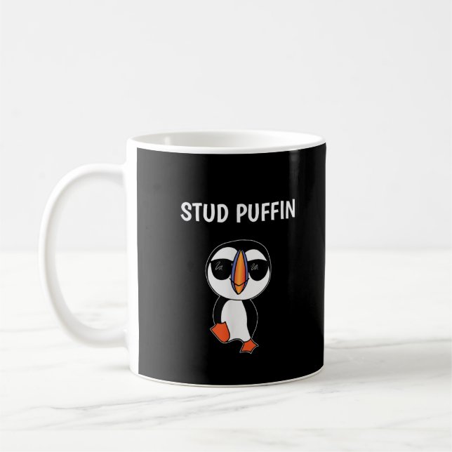 Caneca De Café Puffim Estudioso Pássaro Engraçado (Esquerda)