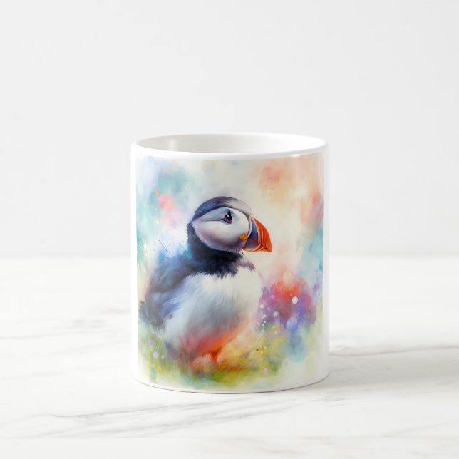 Caneca De Café Puffin in Watercolor AREF569 - Watercolor (Centro)