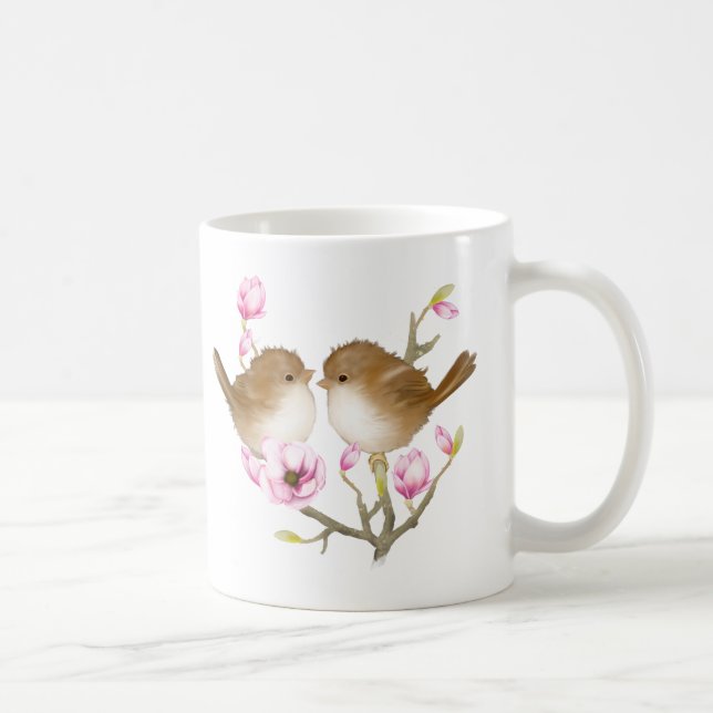 Caneca De Café Puffy Fairy Wren Bird Mug (Direita)