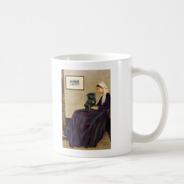 Caneca De Café Pug 14 (preto) - Mãe de Whistler (Direita)