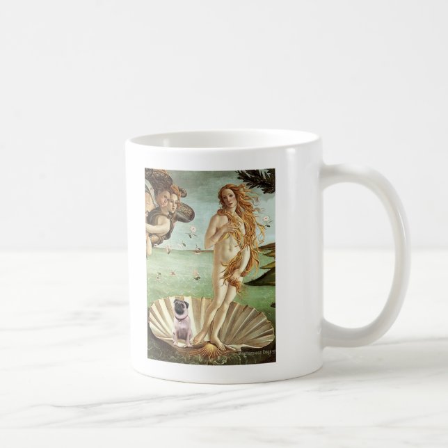 Caneca De Café Pug 1 - O Nascimento de Vênus (Direita)