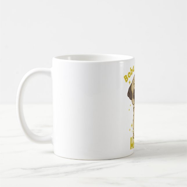 Caneca De Café Pug Bebendo Boba (Esquerda)