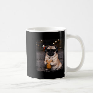 Caneca De Café Pug bebendo café gelado amante humor cachorro engr